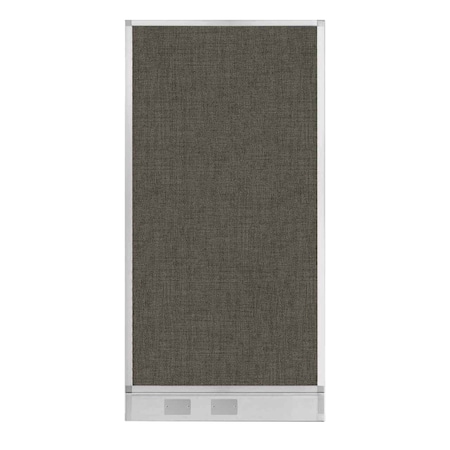 Versare Hush Panel Configurable Cubicle Partition 3' x 6' Mocha Fabric W/ Cable Channel 1812565